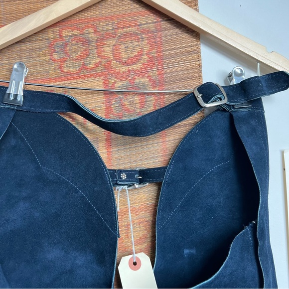 Vintage Navy Blue Suede Equestrian Chaps - Picture 4 of 9